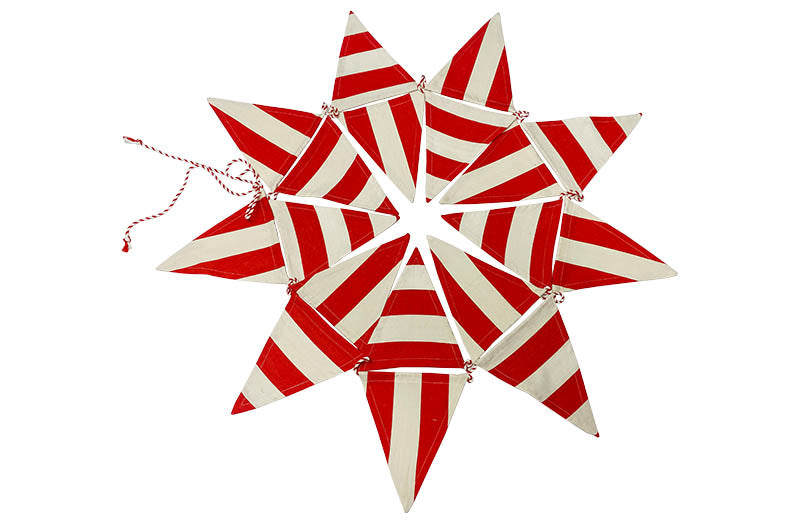 1x Cotton Red Stripes Bunting - Winterberries