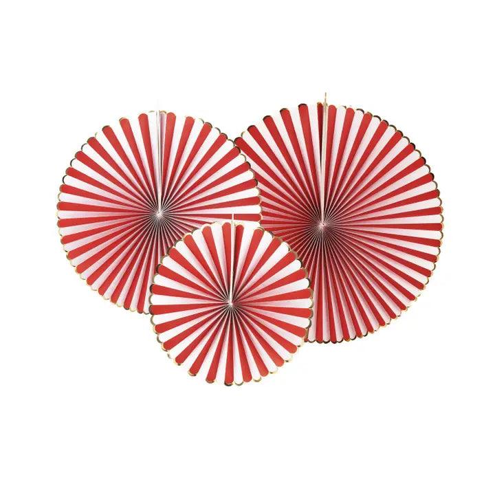x3 Red/White/Gold Fans - Winterberries
