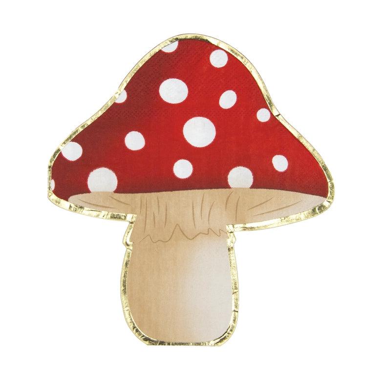 x16 Gold Mushroom Napkins - Winterberries