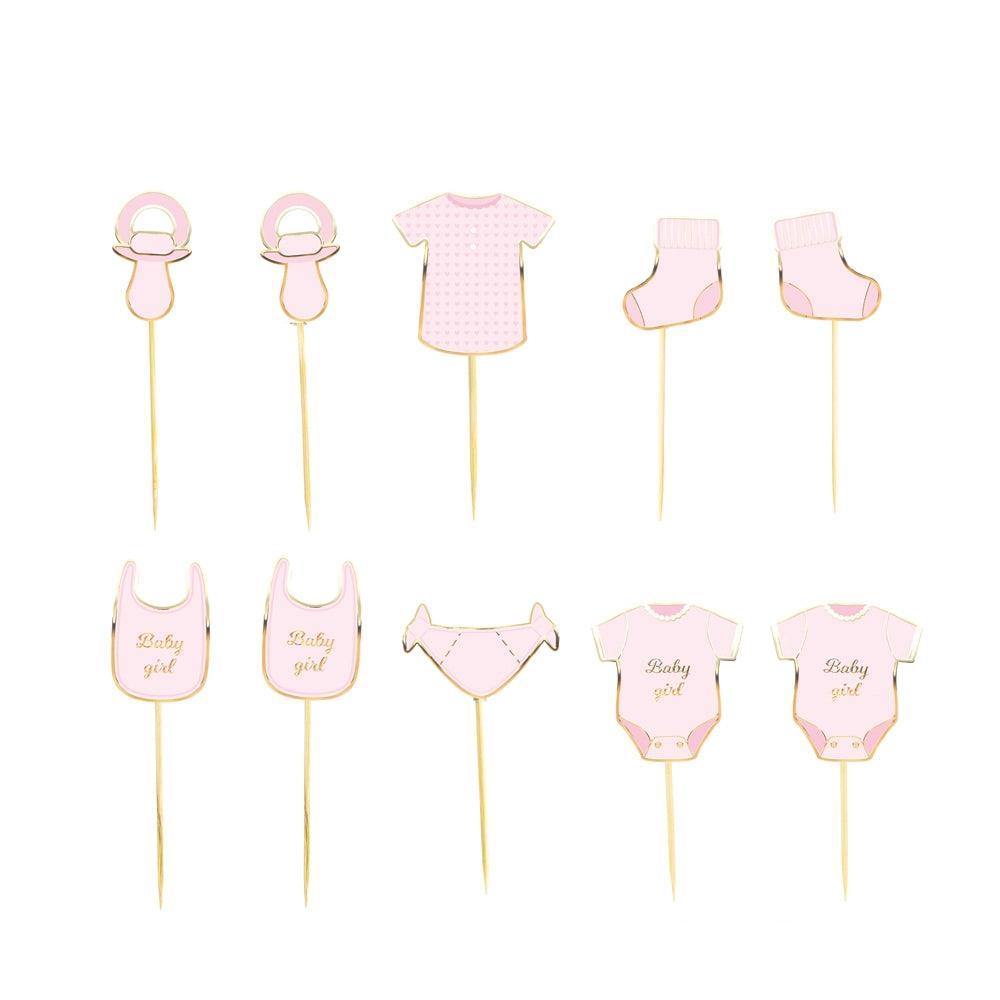 x10 BABY GIRL CAKE TOPPERS - Winterberries