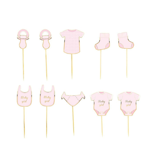 x10 BABY GIRL CAKE TOPPERS - Winterberries