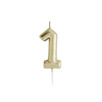 Gold Number '1' Candle - Winterberries