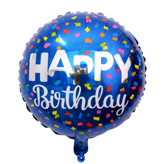 18" Blue Confetti Birthday Foil Balloon - Winterberries