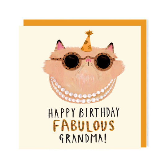 Fabulous Grandma Birthday Greeting Card | Relations Birthday - Winterberries