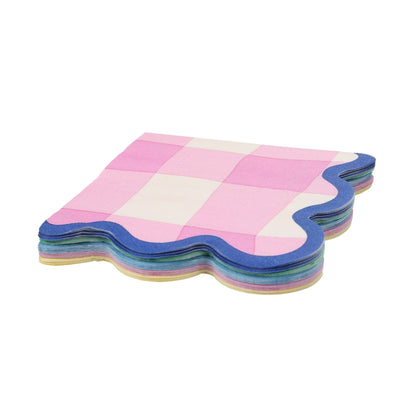 X20 COLOURWAVE GINGHAM PAPER NAPKNS (5 COLOURS)