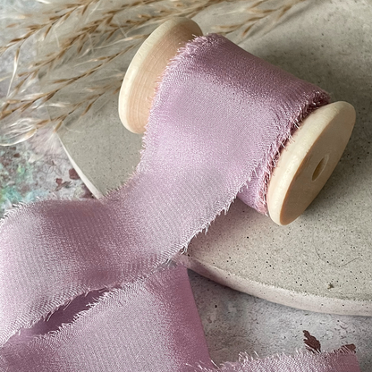 25mm Silk Ribbon in Lilac - Winterberries