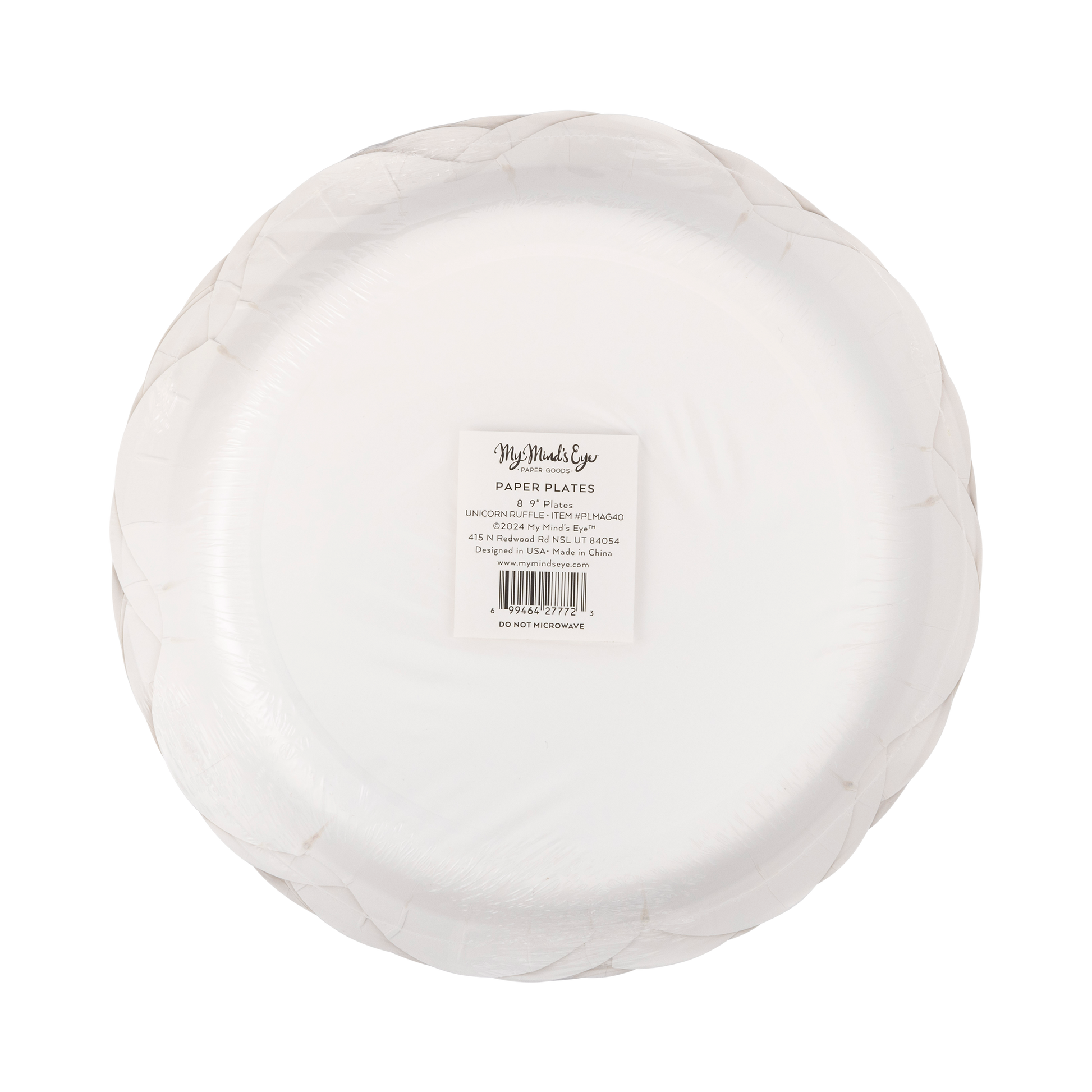 PLMAG40 - Pink Unicorn Ruffle Edge Plate - Winterberries