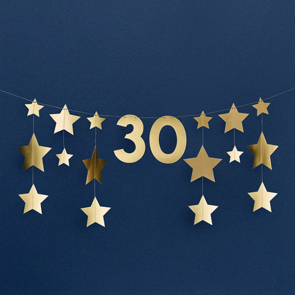 Gold Star Customisable Card Banner 2m
