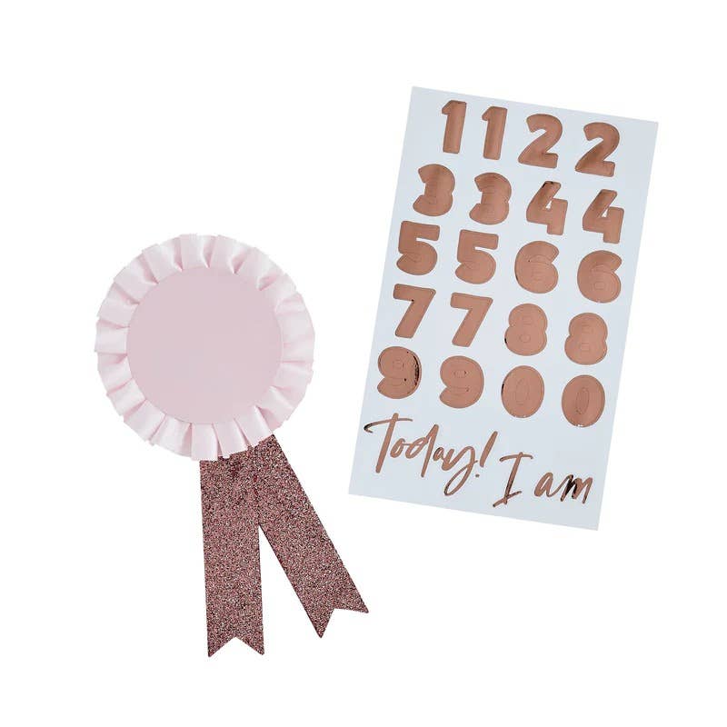 ROSE GOLD BIRTHDAY CUSTOM BADGE - Winterberries