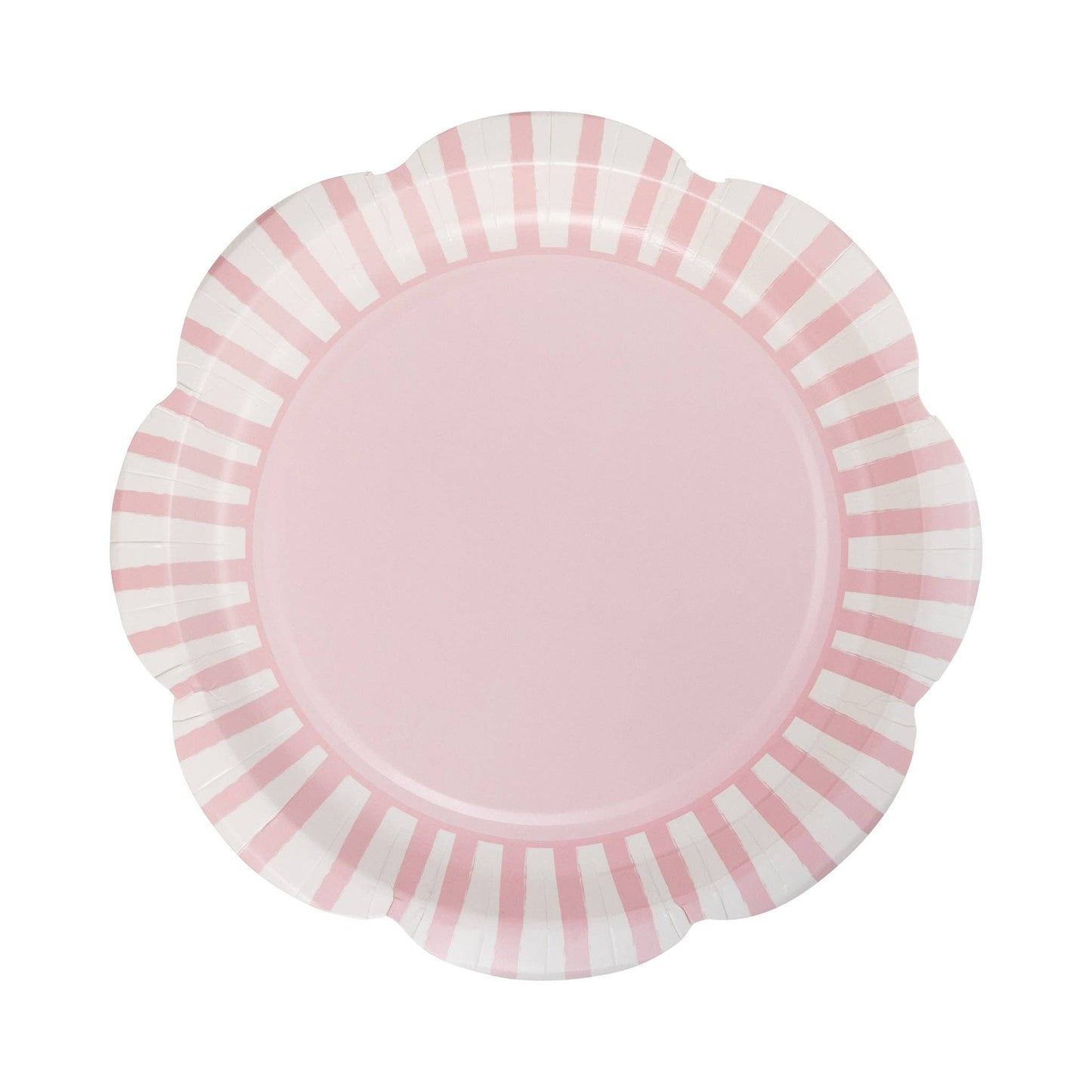 PAR1138 - Pink Striped 9" Scallops Plate - Winterberries