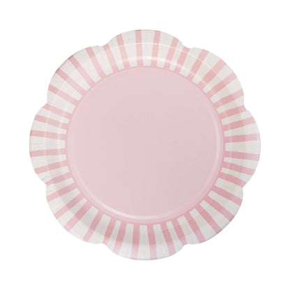 PAR1138 - Pink Striped 9" Scallops Plate - Winterberries