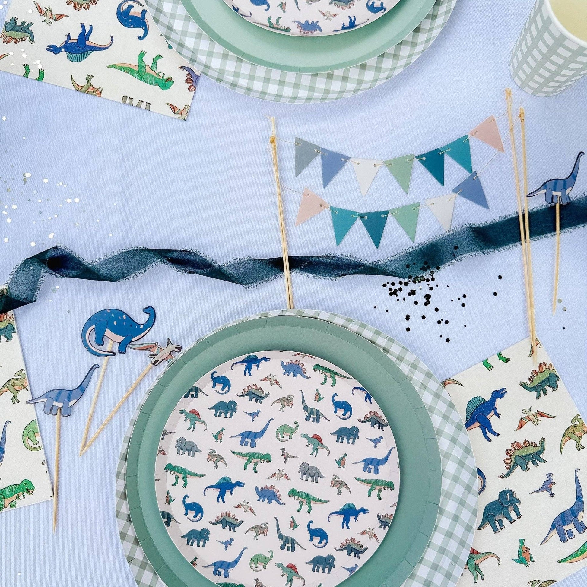 Dinosaur Pattern Paper Party Plates (12pcs) - Winterberries