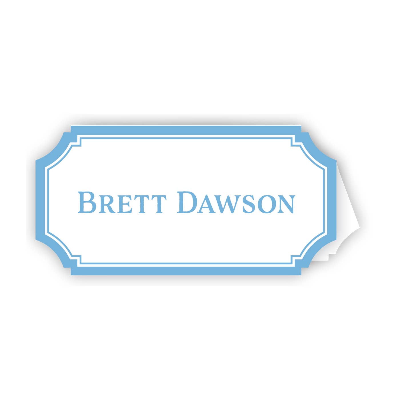 Sky Blue Border Placecard - Winterberries