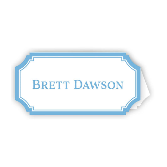 Sky Blue Border Placecard - Winterberries