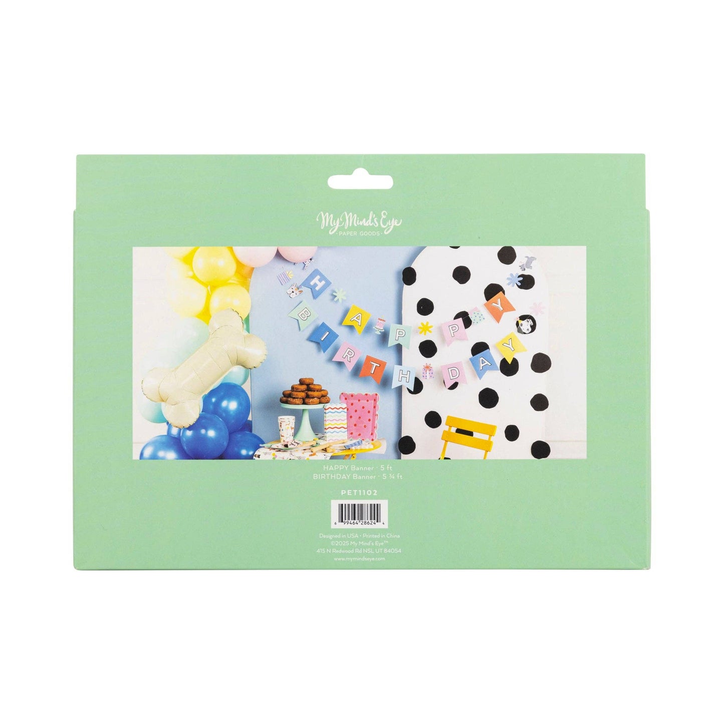 PET1102 - Happy Birthday Banner - Dog - Winterberries