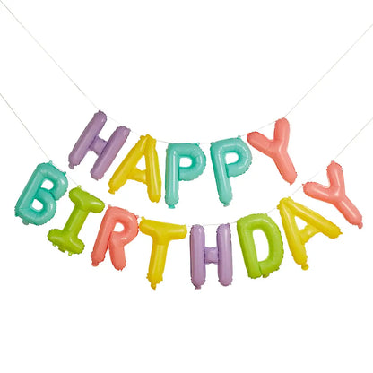 16" PASTEL 'HAPPY BIRTHDAY' FOIL BALLOON GARLAND