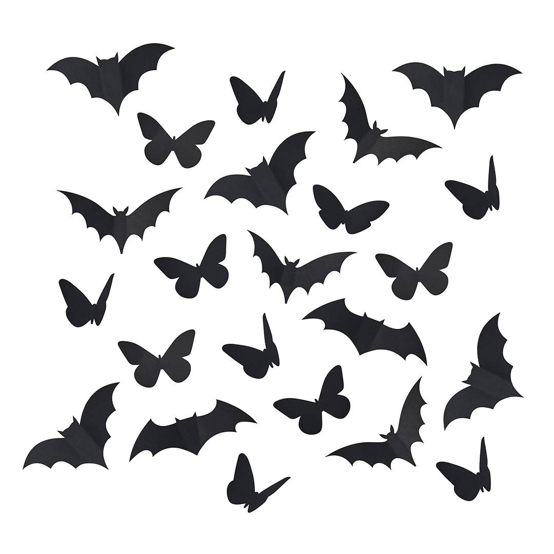 X24 3D BATS AND BUTTERFLY DECORATION SET