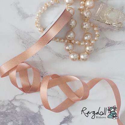16mm Rose Gold Sparkle Ribbon - 10 Meter Roll - Winterberries