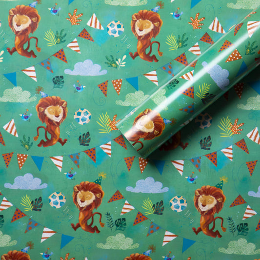 Jack And Lily Happy Birthday Lion Wrapping paper