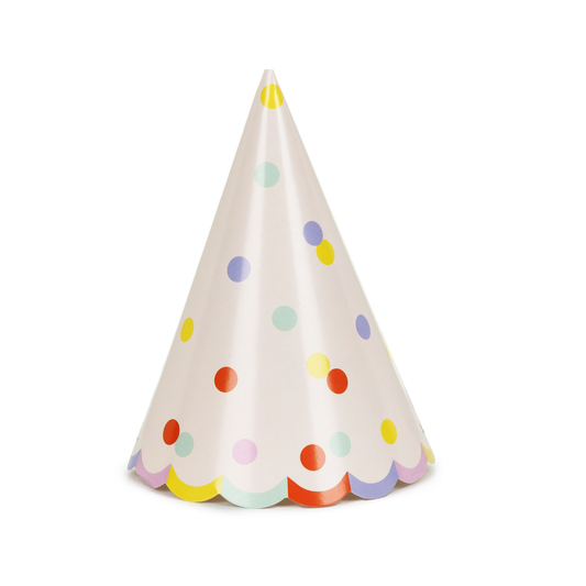 X6 PASTEL CONFETTI PARTY HATS