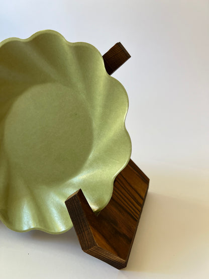 x8 SAGE WAVY SMALL BAMBOO PLATES - Winterberries