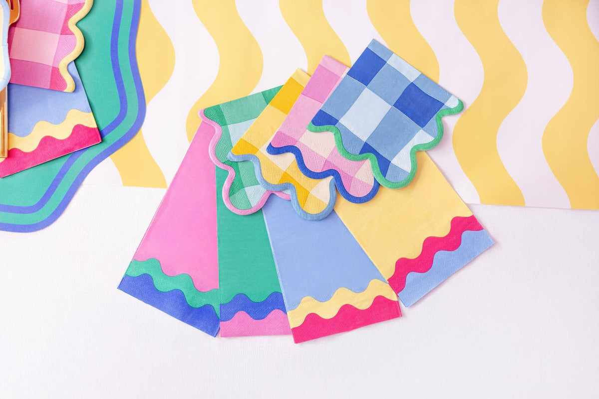 X20 COLOURWAVE GINGHAM PAPER NAPKNS (5 COLOURS)