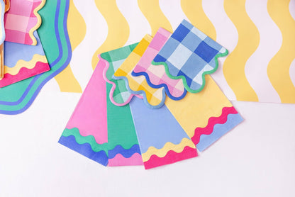 X20 COLOURWAVE GINGHAM PAPER NAPKNS (5 COLOURS)