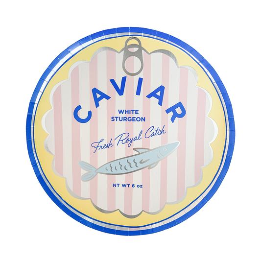 x8 CAVIAR CAN PAPER PLATES - Winterberries