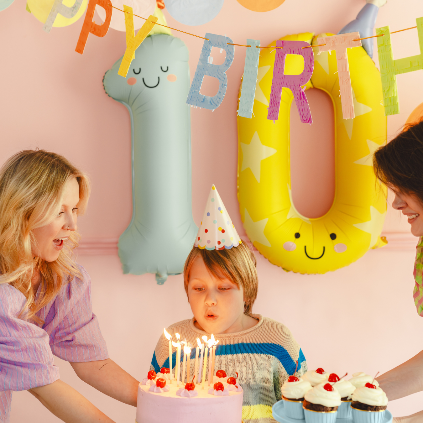 Partydeco Pastel Confetti Party Hats - Set of 6