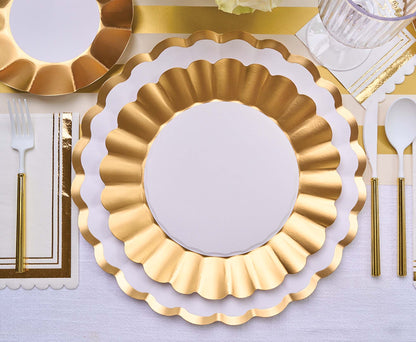 Dinner Plate Gold & White/8 pkg - Winterberries