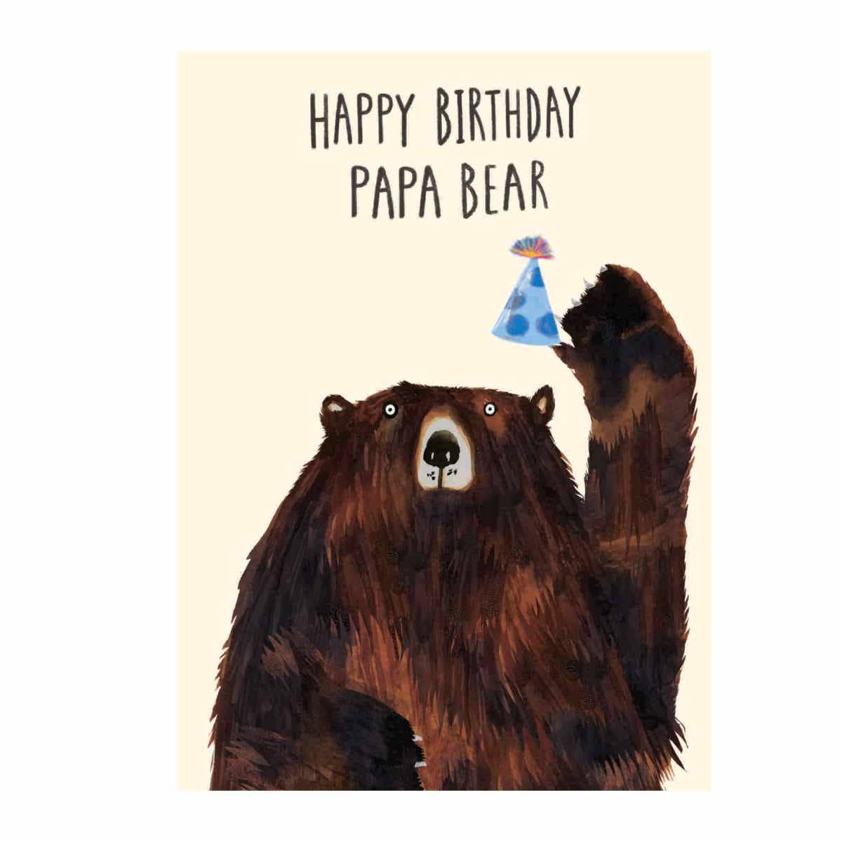Birthday Papa Bear Greeting Card - Winterberries