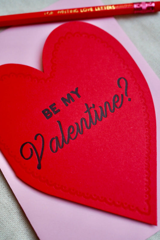 BE MY VALENTINE CAKE HEART CARD