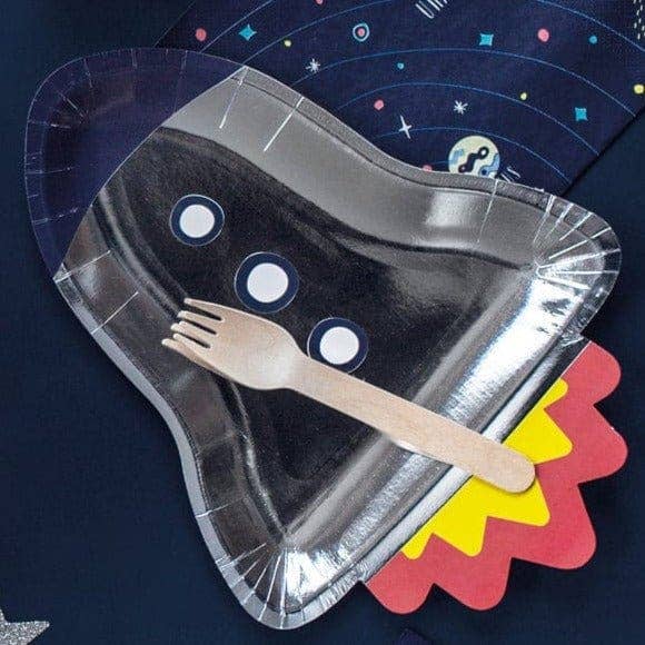 Partydeco Space Party Rocket Paper Plates x 6