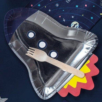 Partydeco Space Party Rocket Paper Plates x 6