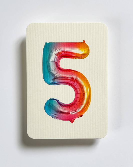 Birthday Balloon No. 5 Greeting Card | Age Cards - Winterberries