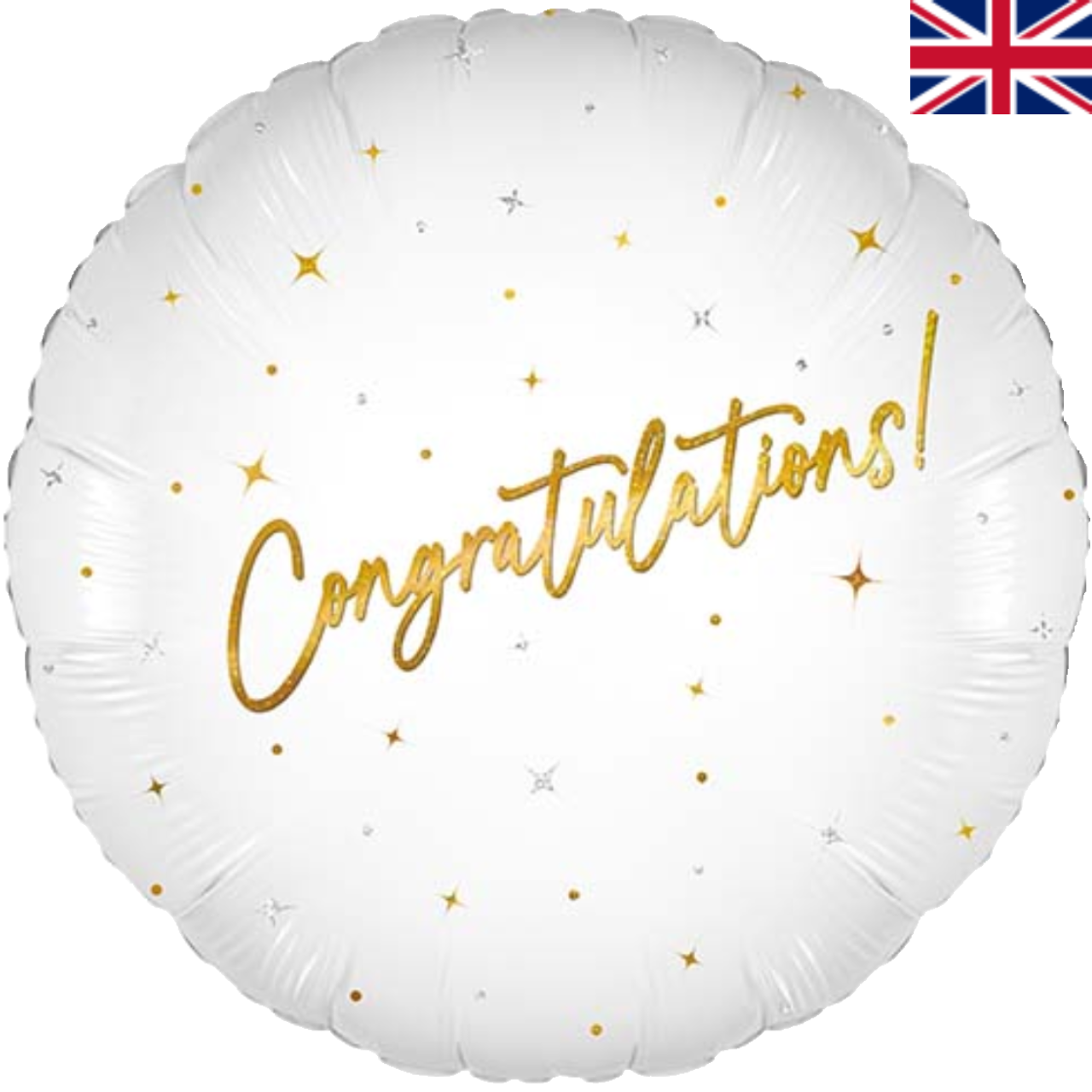 18" WHITE CONGRATULATIONS ELEGANT SPARKLE FOIL BALLOON