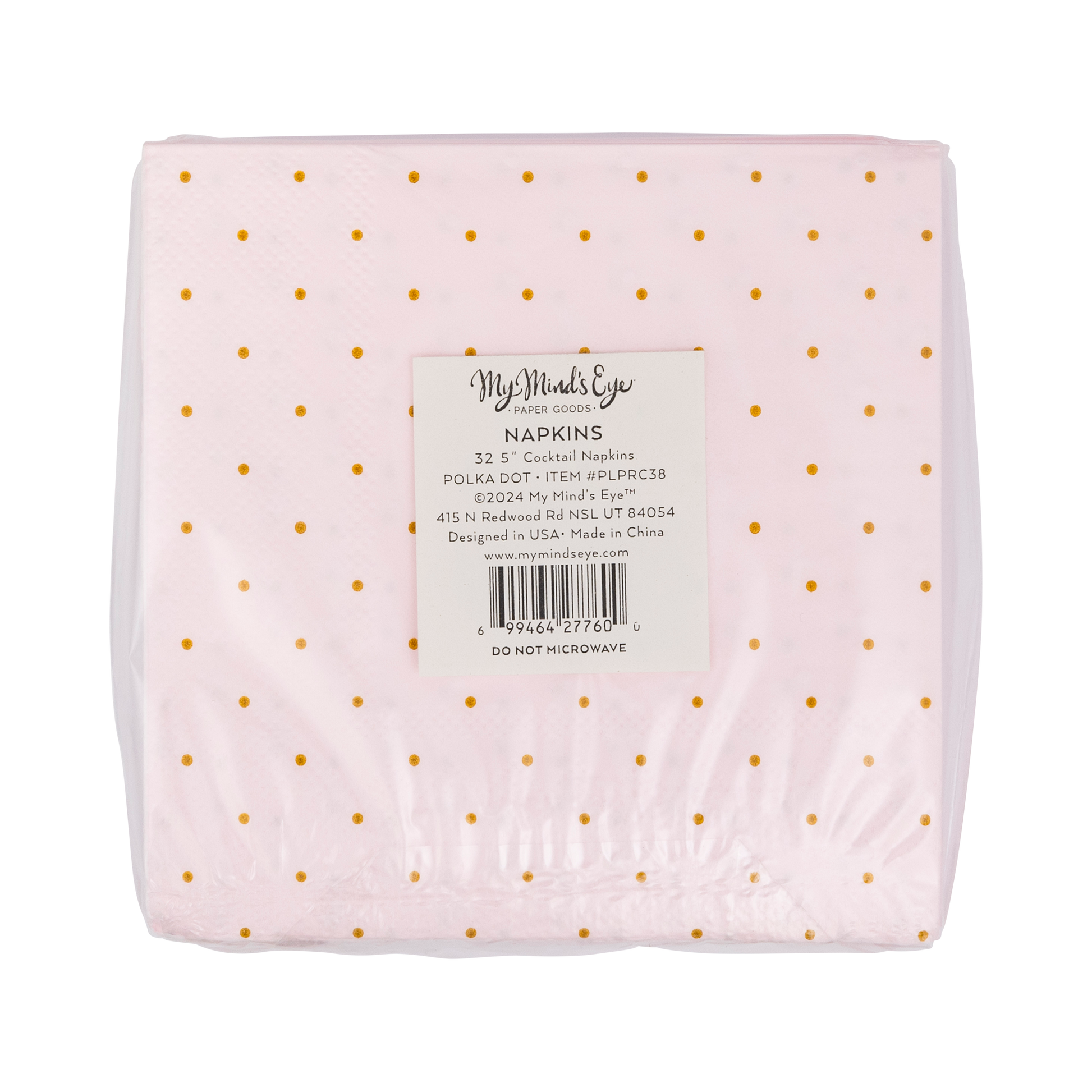 PLPRC38 - Princess Polka Dot Cocktail Napkin - Winterberries