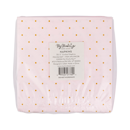 PLPRC38 - Princess Polka Dot Cocktail Napkin - Winterberries