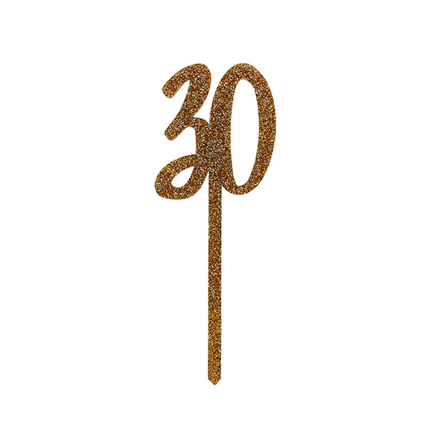 GOLD ACRYLIC NUMBER "30" CAKE TOPPER - Winterberries