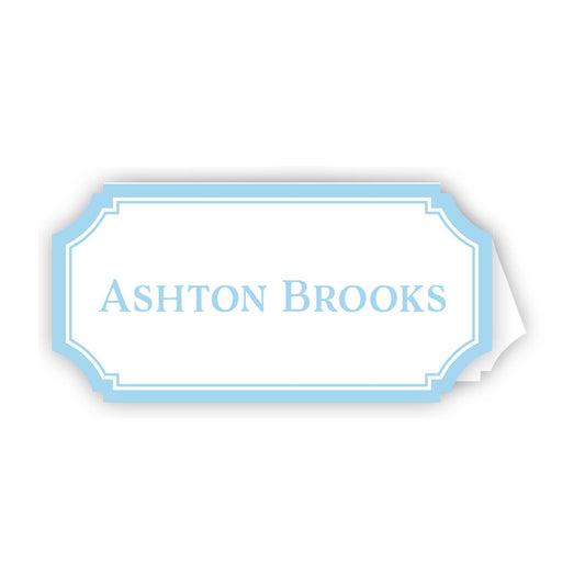 Light Blue Border Placecard - Winterberries