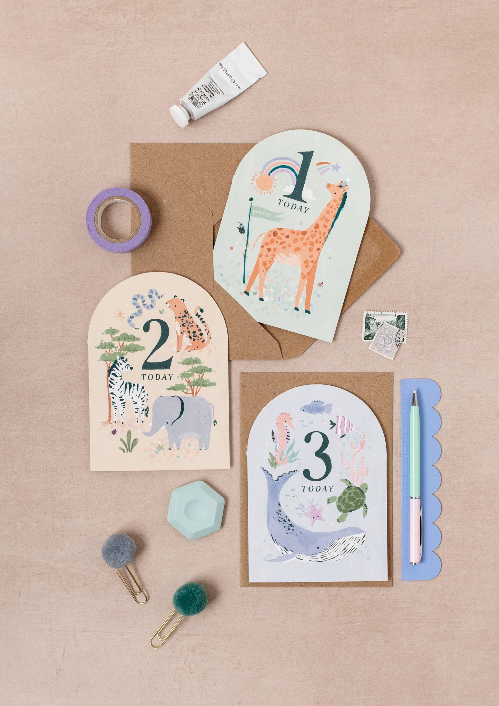 AGE 1 BIRTHDAY CARD - Winterberries