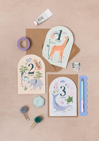 AGE 1 BIRTHDAY CARD - Winterberries