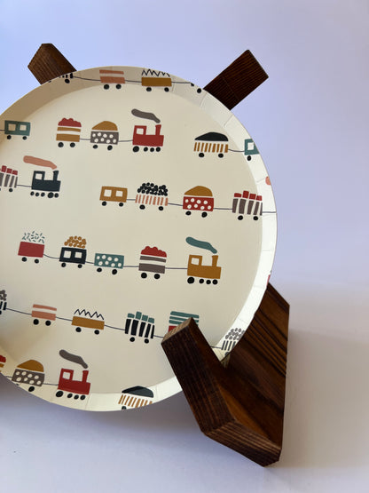 x8 TRAINS SMALL PAPER PLATES - Winterberries