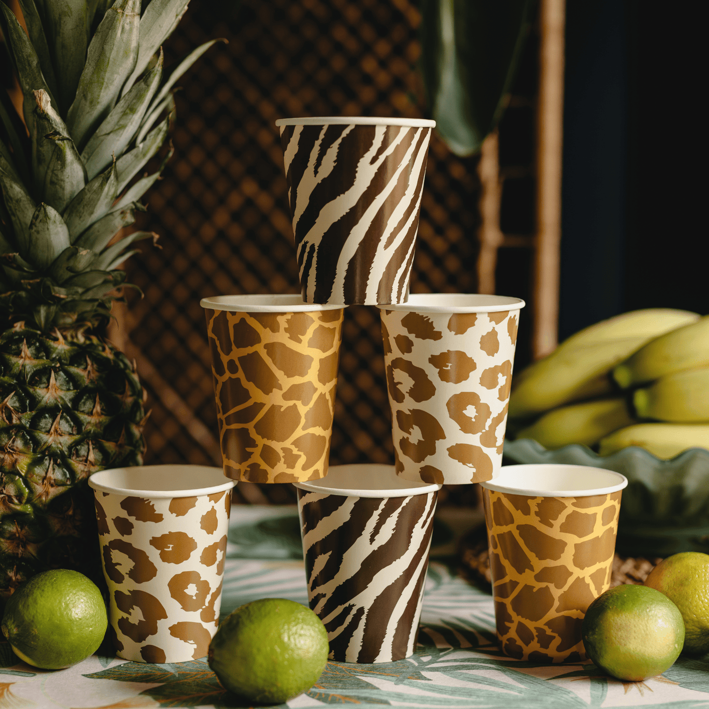 Partydeco Safari Animal Print Party Cups x 6