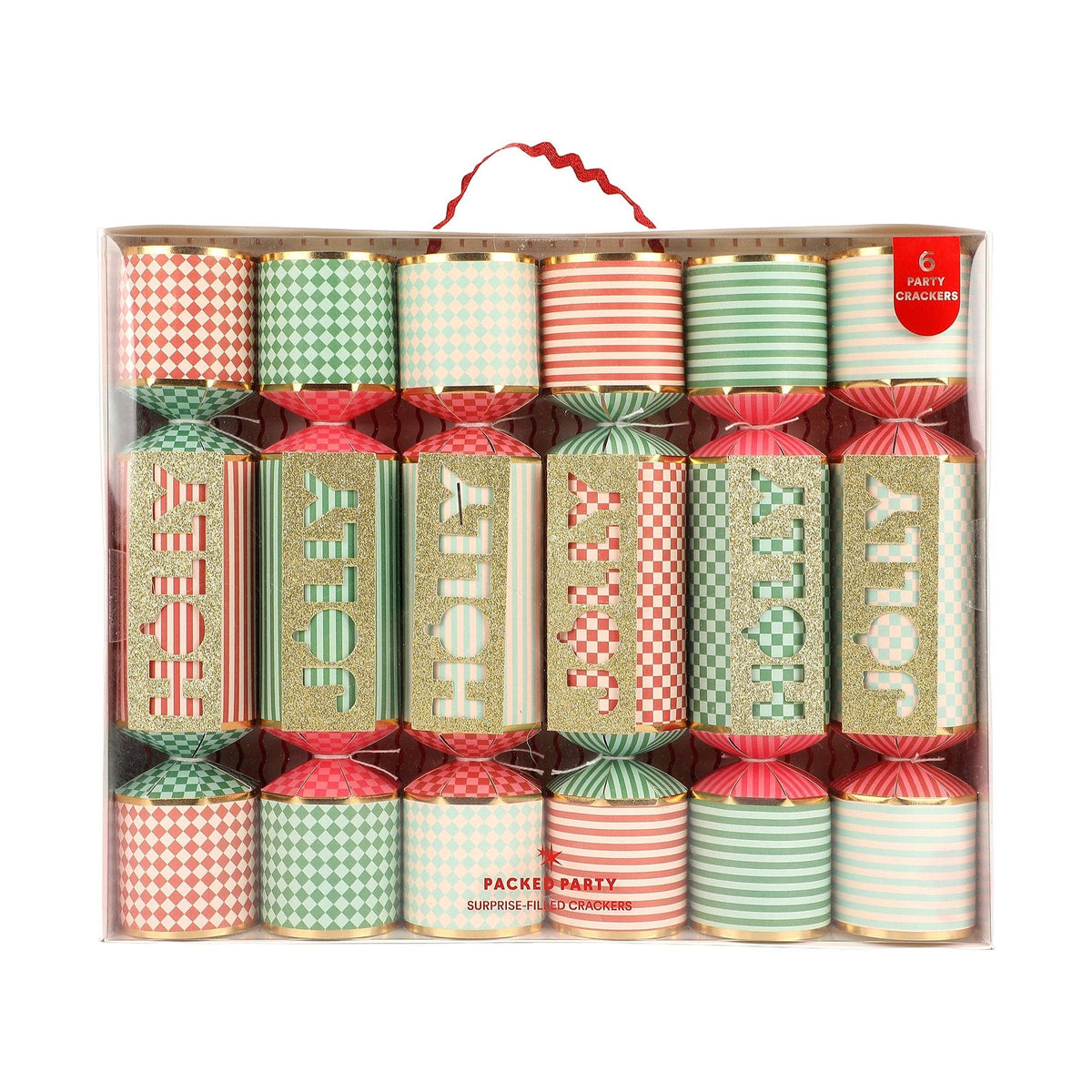 HOLLY JOLLY CHRISTMAS CRACKERS (SET OF 6)