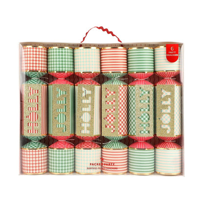 HOLLY JOLLY CHRISTMAS CRACKERS (SET OF 6)