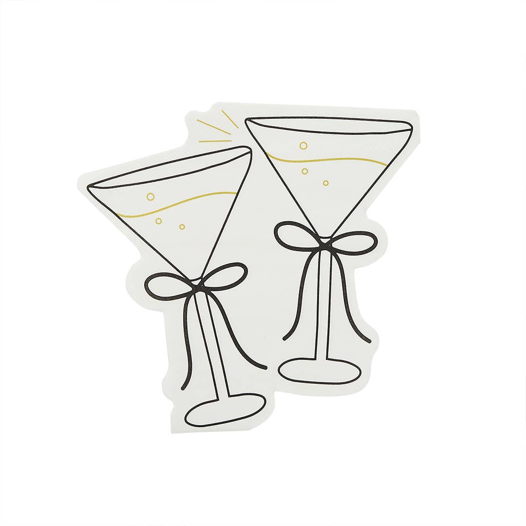 Cocktail Shaped Paper Napkins  - Pack of 16