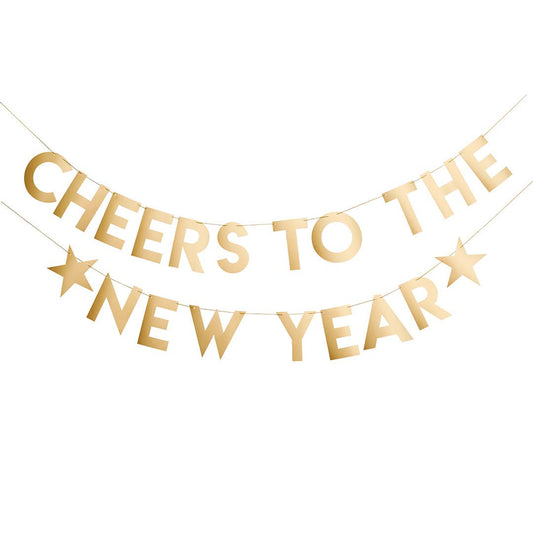 2M GOLD 'CHEERS TO THE NEW YEAR' BANNER