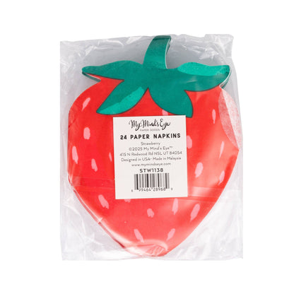 STW1138 - Strawberry Shaped Guest Napkin - Winterberries