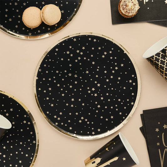 X8 GOLD STAR PAPER PLATES